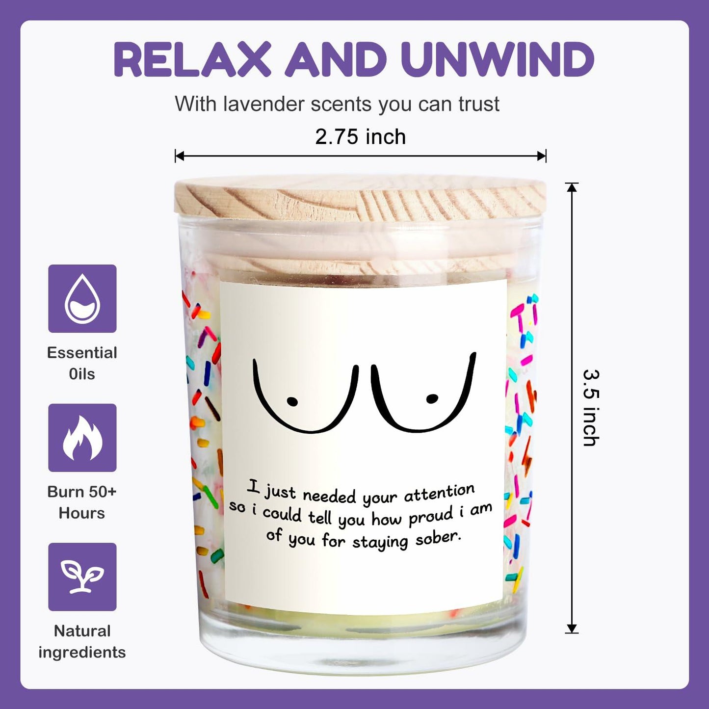 iAOVUEBY Your Chariot Awaits Lavender Soy Wax Candle 7oz Birthday Gift