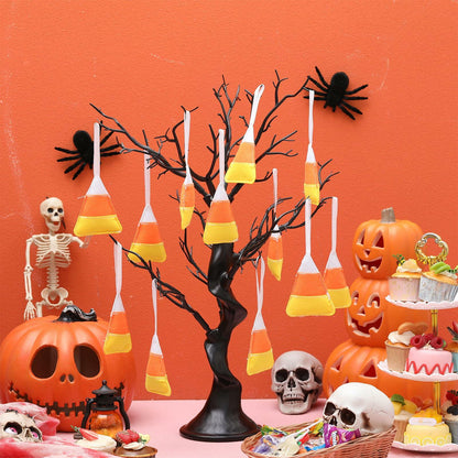 Remagr 12 Pcs Candy Corn Felt Hanging Ornaments White Orange Yellow