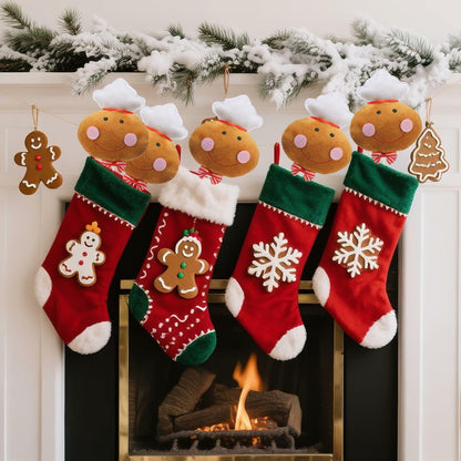 Wavwavw 6pcs Chef Gingerbread Man Xmas Tree Picks Multi Color 12.2in