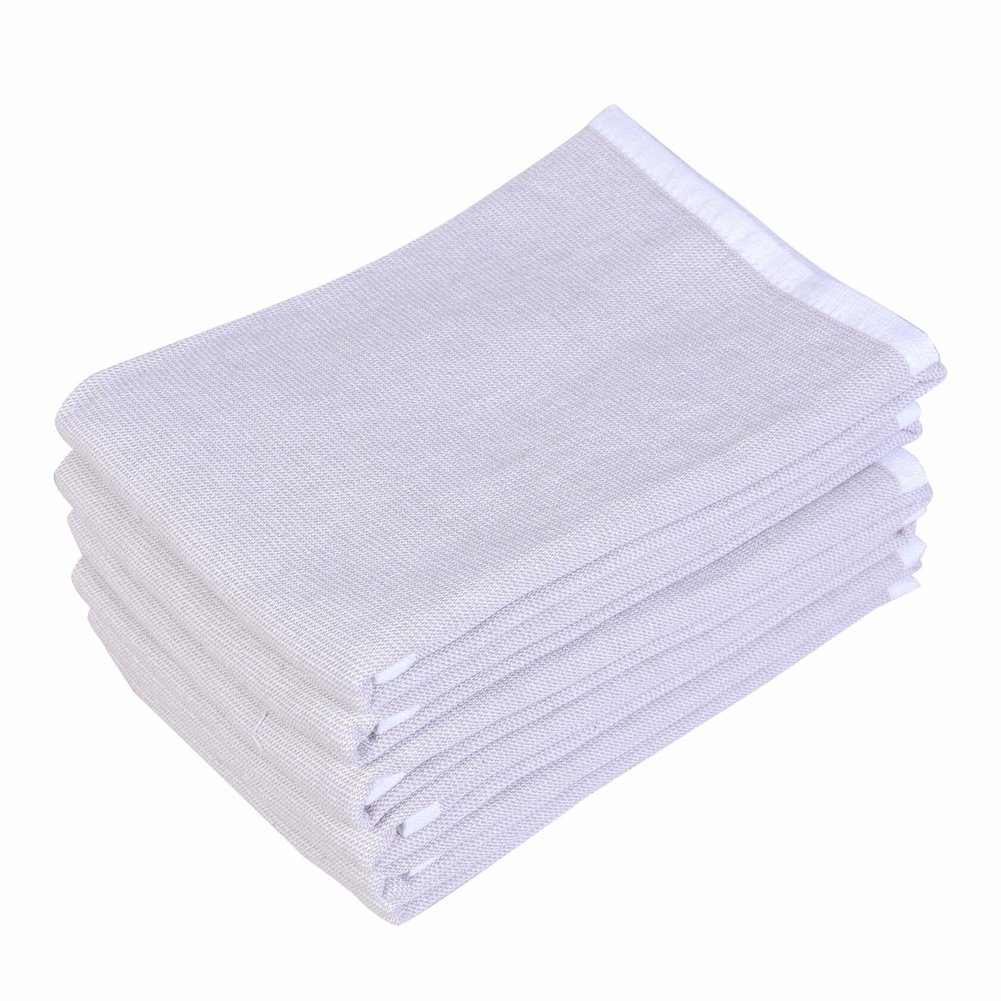 Yourtablecloth Cotton Kitchen Dishtowel Set 18x28 Light Green 5 Pack