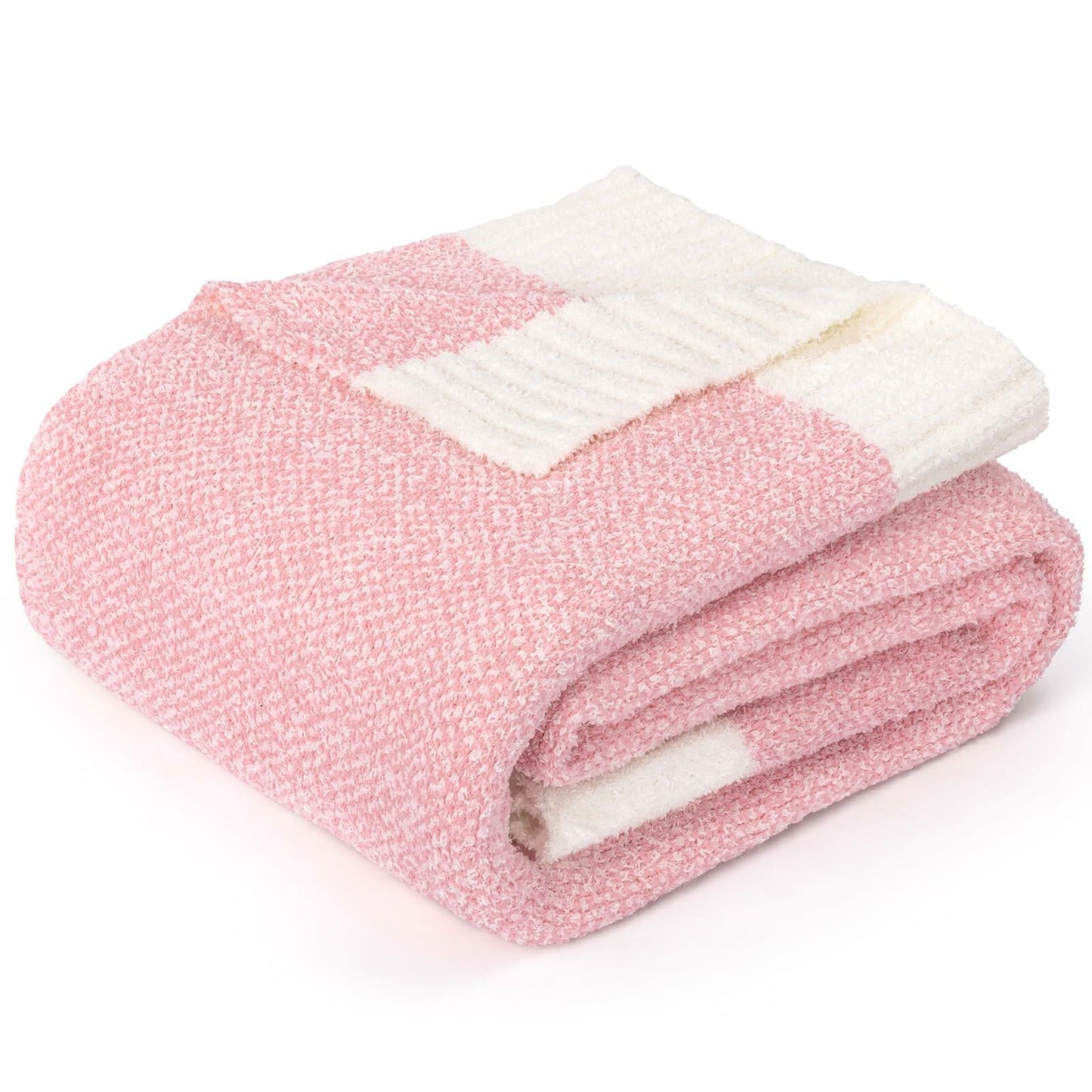 MACEVIA Valentines Day Knit Throw Blanket Heather Pink 50x60