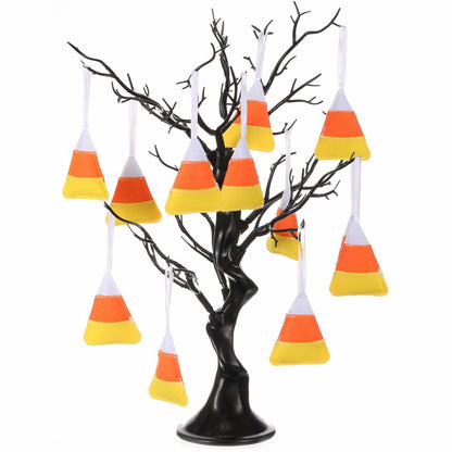 Remagr 12 Pcs Candy Corn Felt Hanging Ornaments White Orange Yellow