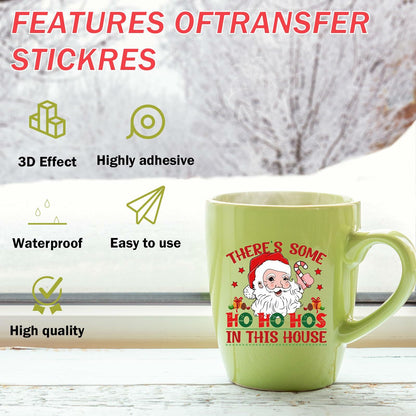 AFRITEE Christmas UV DTF Cup Wraps 20 Sheets 16oz Red Farmhouse Cow Elk
