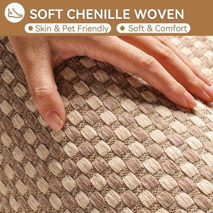 YDKGL Non Slip Bath Mat Braided Rubber Backing Brown 24x35 Polyester