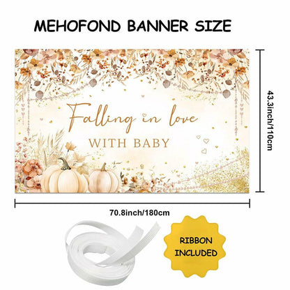 MEHOFOND Wildflower Fall Baby Shower Banner 5.9x3.6ft Autumn Floral Decor