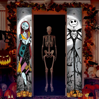 FARMNALL Halloween Porch Banner Spider Webs Outdoor Holiday Decor Black