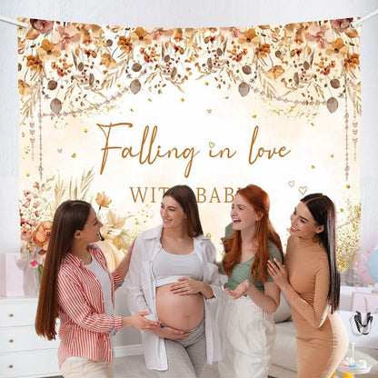 MEHOFOND Wildflower Fall Baby Shower Banner 5.9x3.6ft Autumn Floral Decor