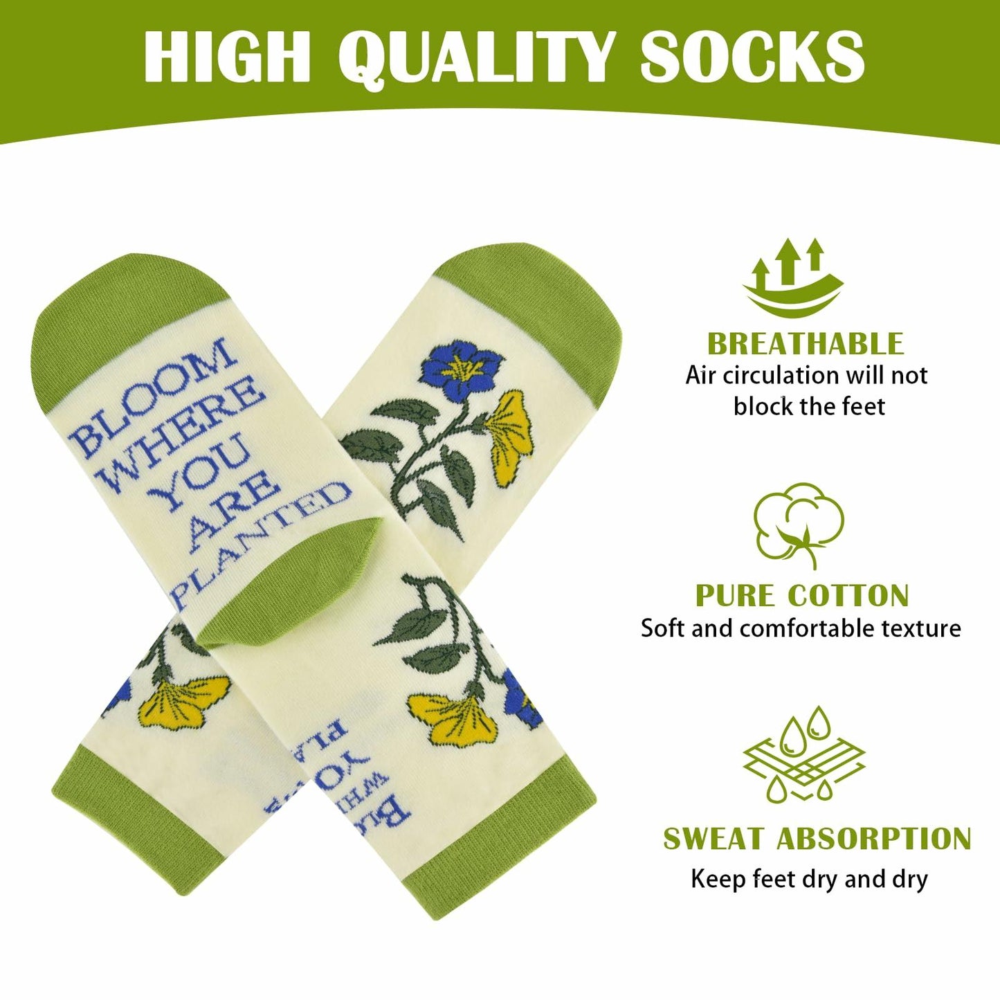 Kissoo 18th Birthday Socks for Girls Flower Cartoon Nylon One Size