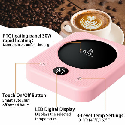 Waipfaru Coffee Mug Warmer & You Are Awesome Mug Set, 3 Temp Settings Black