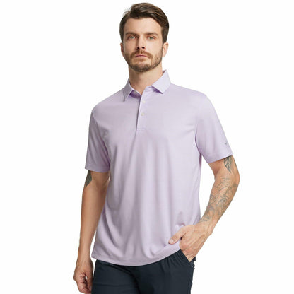 Rouen Mens Polo Shirt Quick Dry Moisture Wicking Lavender Heather Size XXL