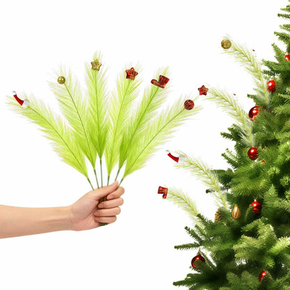 Petalivebioom 15.7" Christmas Tree Topper with 12 Green & Red Picks