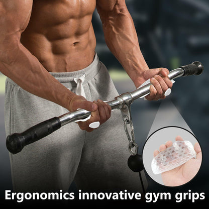 Krotour Weight Lifting Grips Fingerless Rubber Palm Protection Black One Size