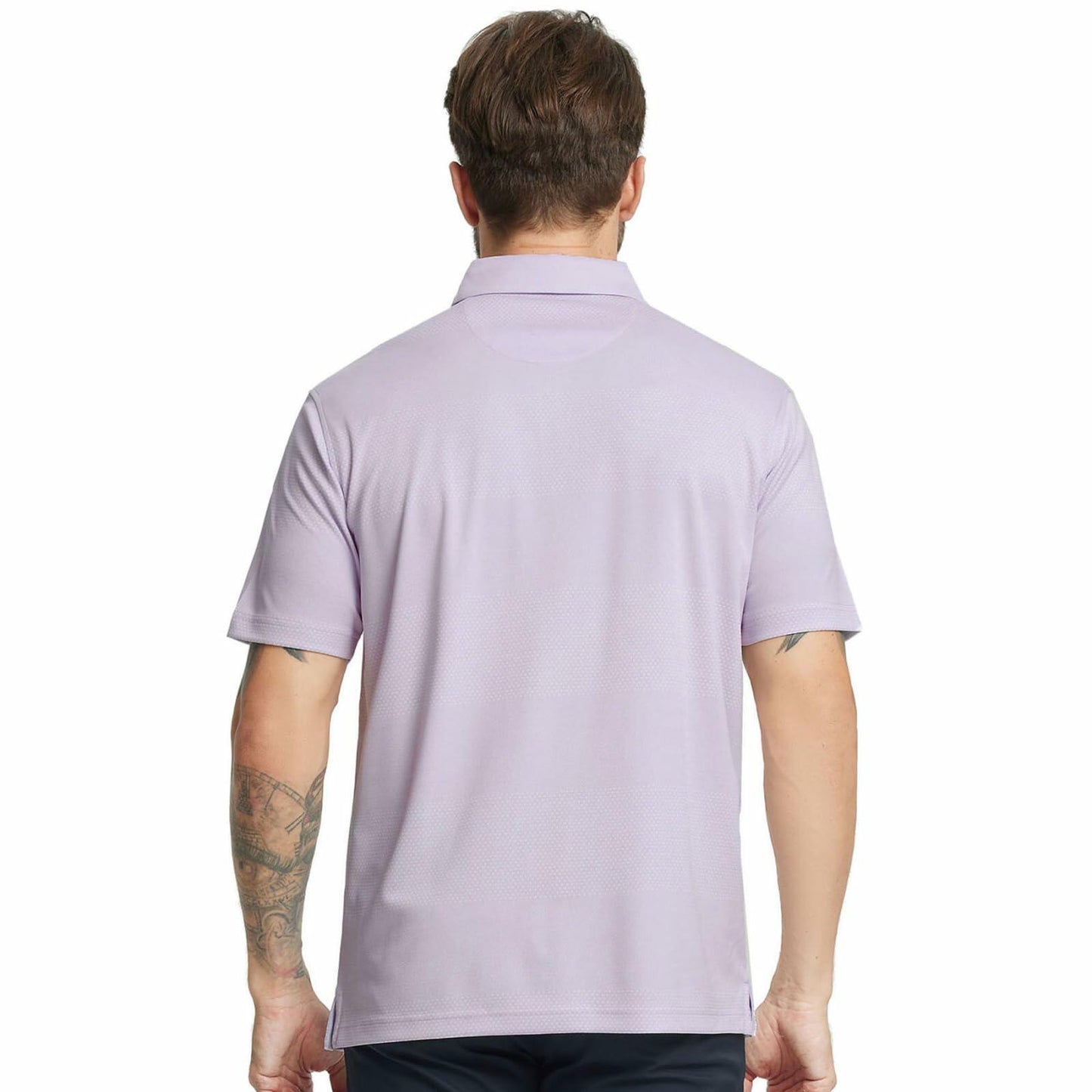 Rouen Mens Polo Shirt Quick Dry Moisture Wicking Lavender Heather Size XXL
