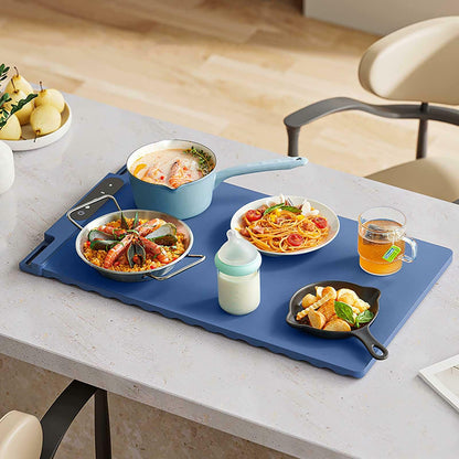 Generic Electric Food Warming Mat 26x15 Inch Silicone Blue Adjustable Modes
