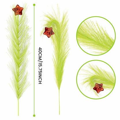 Petalivebioom 15.7" Christmas Tree Topper with 12 Green & Red Picks
