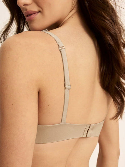 REORIA Wireless Bra Teardrop Seamless Light Lift Clay Size 34DD