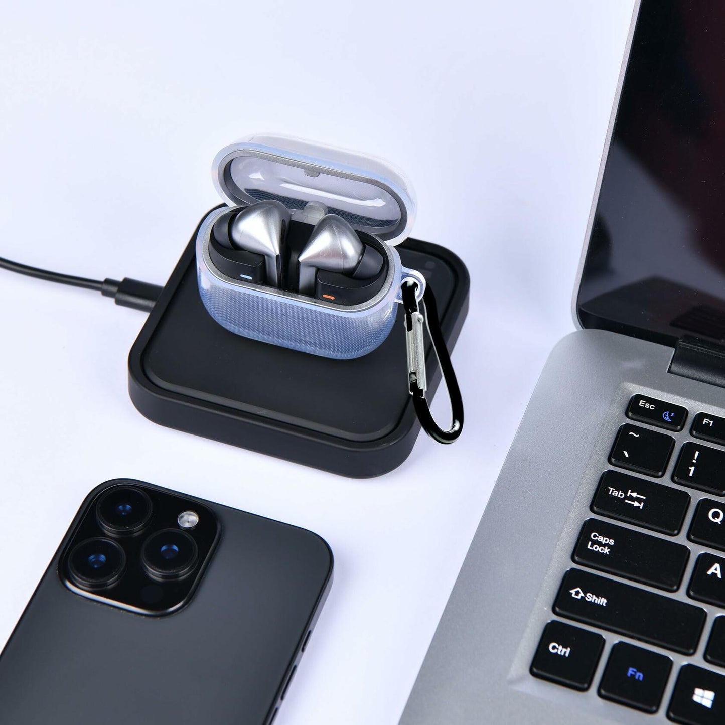 Vivekafio Compatible Galaxy Buds Pro 3 Case Cover Shockproof Black