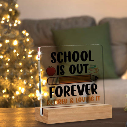 AKFVNSFK Teacher Retirement Gifts Desk Sign Plaque Multicolour Acrylic