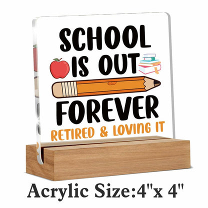 AKFVNSFK Teacher Retirement Gifts Desk Sign Plaque Multicolour Acrylic
