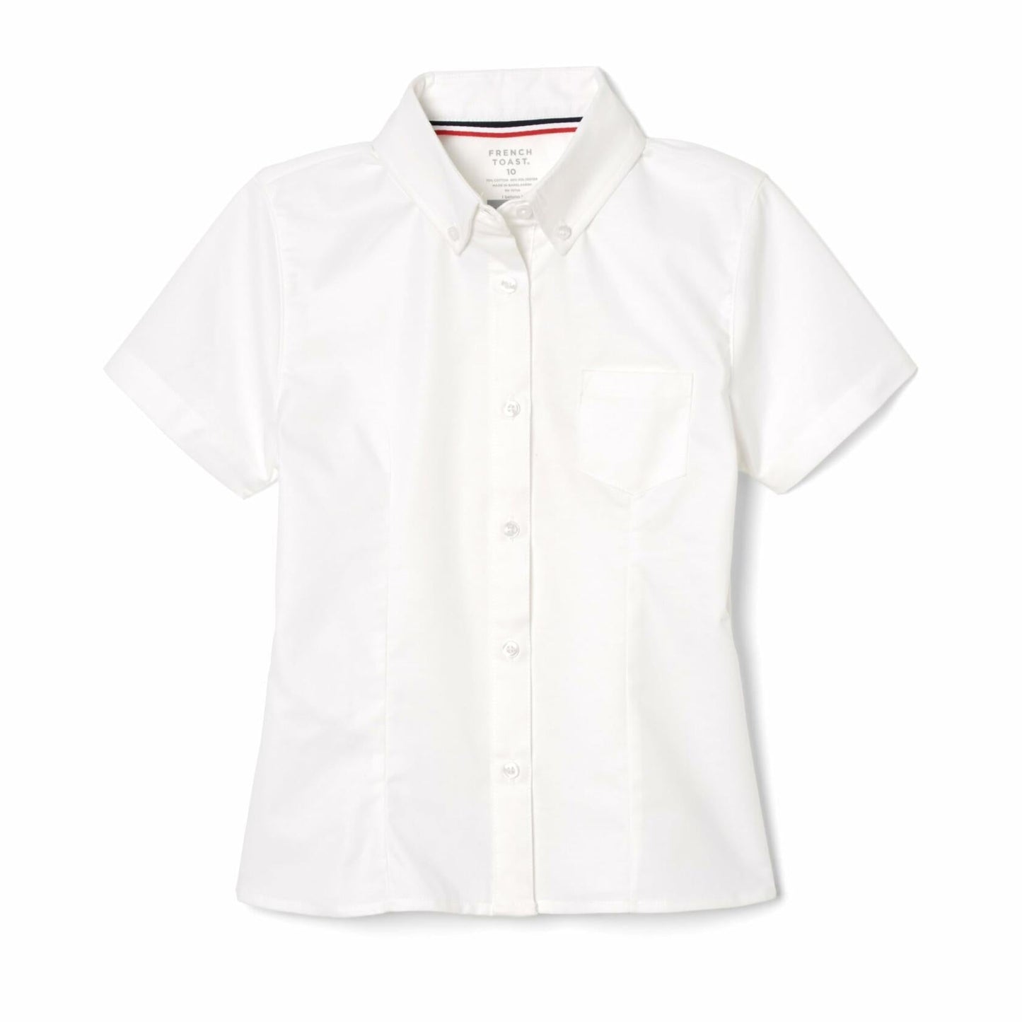 French Toast Girls Short Sleeve Button Down Oxford White Size 4