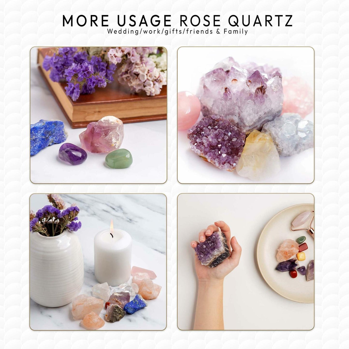 Rose Quartz Raw Healing Stones 1/2lb Pink Rough Crystals Bulk