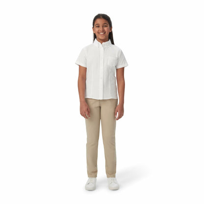 French Toast Girls Short Sleeve Button Down Oxford White Size 4
