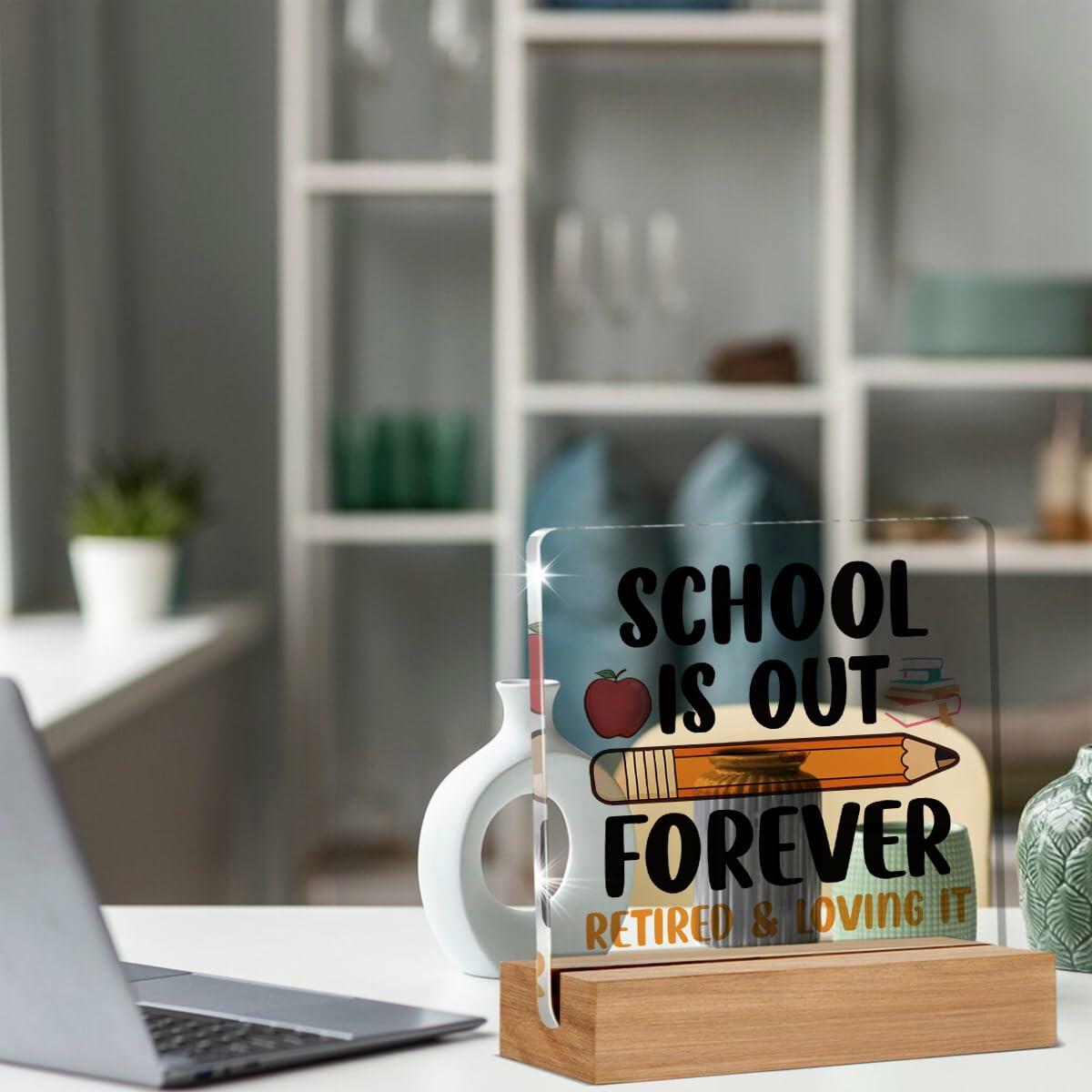 AKFVNSFK Teacher Retirement Gifts Desk Sign Plaque Multicolour Acrylic