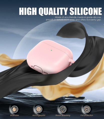 Seltureone AirPods 4 Case Soft Silicone Shockproof Keychain Midnight Blue
