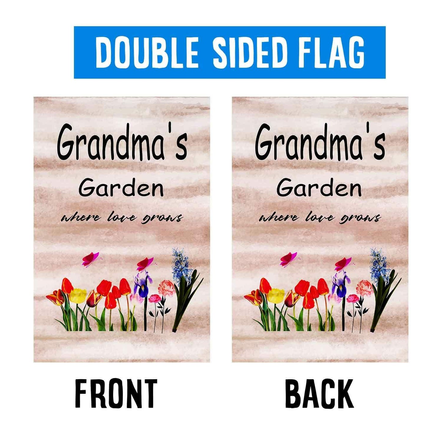 ZQLFDGD FANDEER Grandma's Garden Outdoor Flag 12x18in Double Sided Nylon