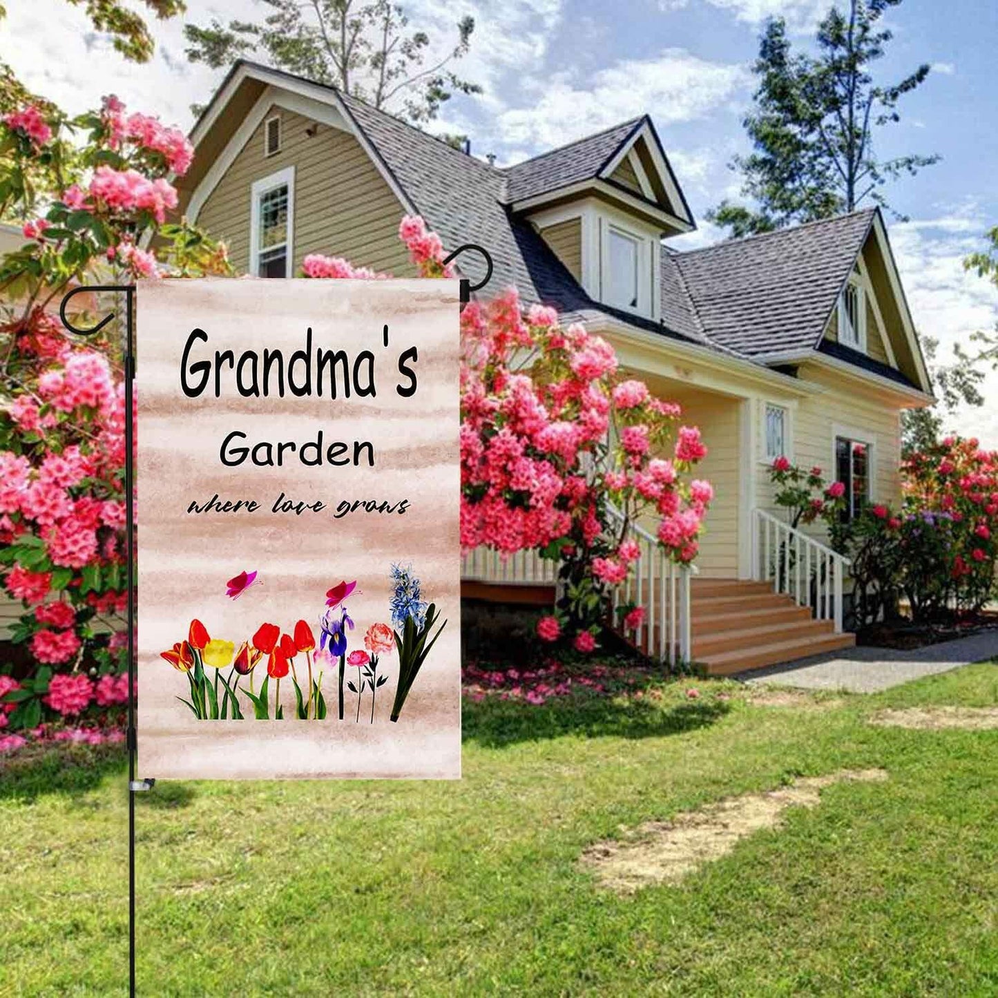 ZQLFDGD FANDEER Grandma's Garden Outdoor Flag 12x18in Double Sided Nylon