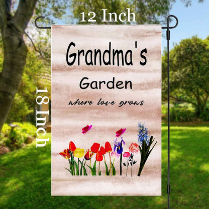 ZQLFDGD FANDEER Grandma's Garden Outdoor Flag 12x18in Double Sided Nylon