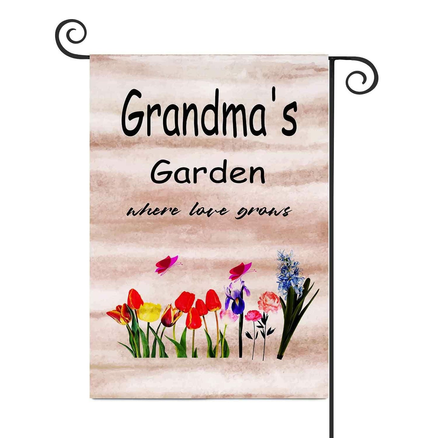 ZQLFDGD FANDEER Grandma's Garden Outdoor Flag 12x18in Double Sided Nylon