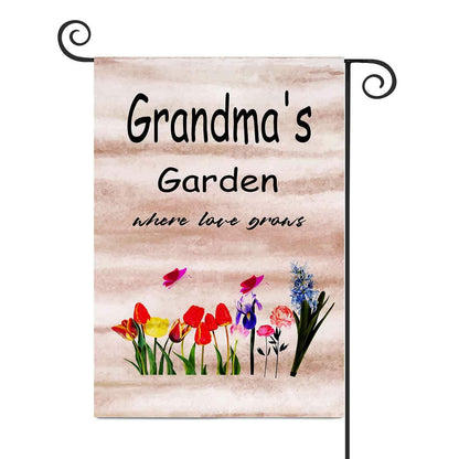 ZQLFDGD FANDEER Grandma's Garden Outdoor Flag 12x18in Double Sided Nylon