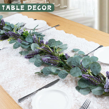 Chiyinbao 6FT Purple Flower Garland Artificial Eucalyptus Wedding Home Decor
