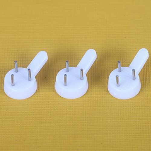 Galepromot 10Pcs White Plastic Non-Marking Wall Hooks for Hanging Home Decor