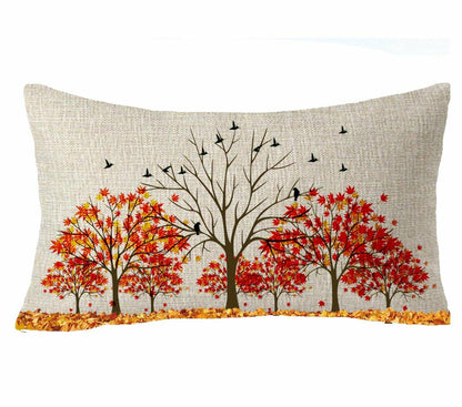 FELENIW Happy Fall Y’all Autumn Maple Leaf Lumbar Pillow Cover 12x20