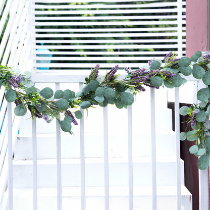 Chiyinbao 6FT Purple Flower Garland Artificial Eucalyptus Wedding Home Decor