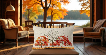 FELENIW Happy Fall Y’all Autumn Maple Leaf Lumbar Pillow Cover 12x20