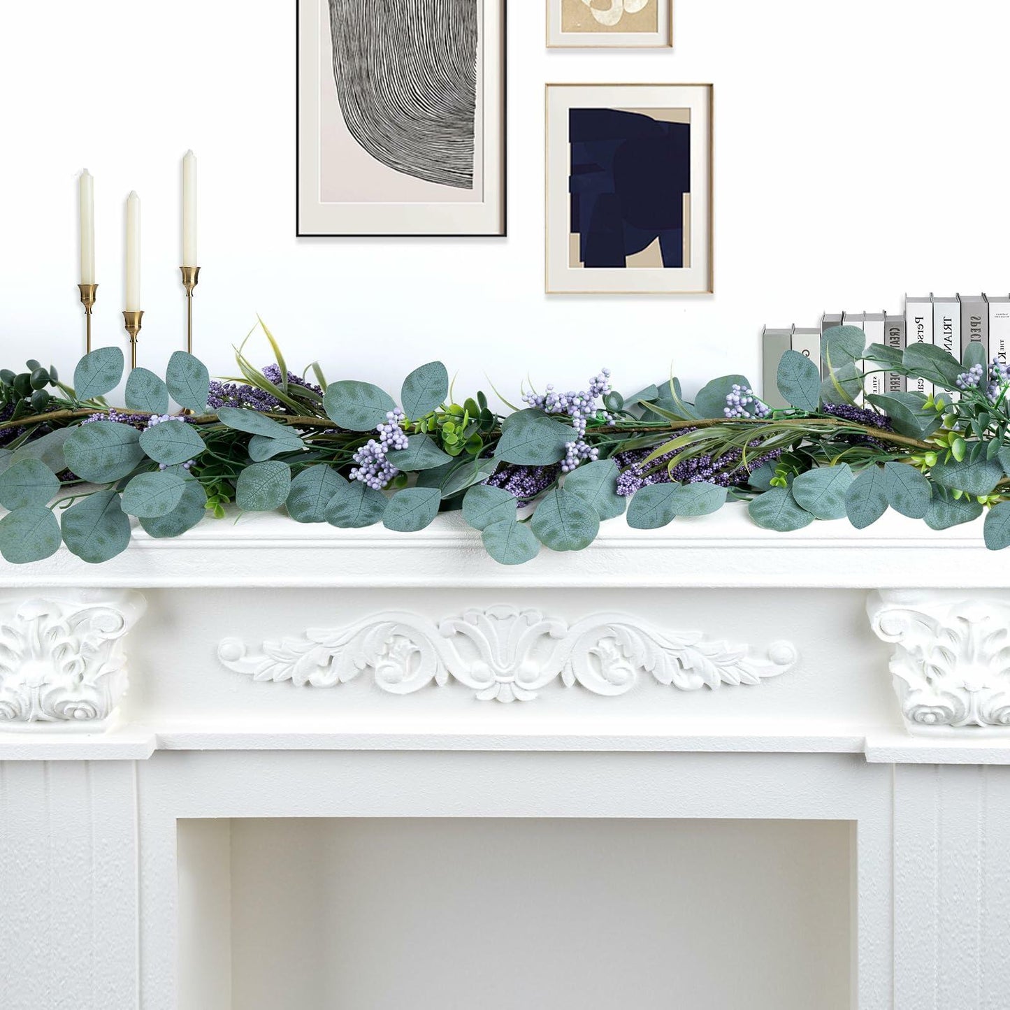Chiyinbao 6FT Purple Flower Garland Artificial Eucalyptus Wedding Home Decor