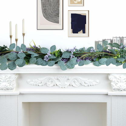 Chiyinbao 6FT Purple Flower Garland Artificial Eucalyptus Wedding Home Decor
