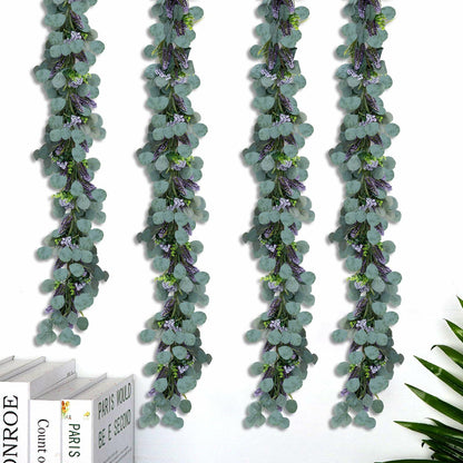 Chiyinbao 6FT Purple Flower Garland Artificial Eucalyptus Wedding Home Decor