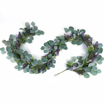 Chiyinbao 6FT Purple Flower Garland Artificial Eucalyptus Wedding Home Decor