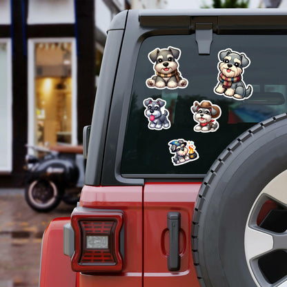 BIGZORO Schnauzer Dog Stickers Pack 50 PCS Waterproof Vinyl Decals