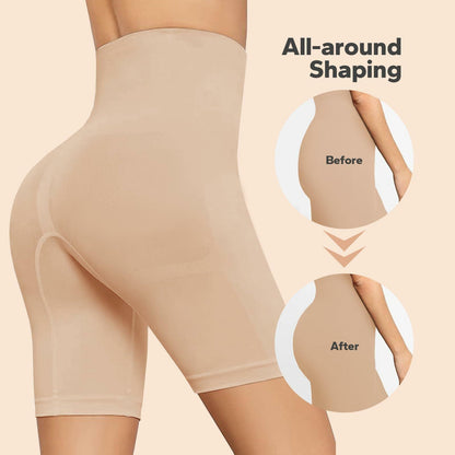 ShaperSwan High Waisted Shapewear Shorts Tummy Control Butt Lifter Nude Size M/L
