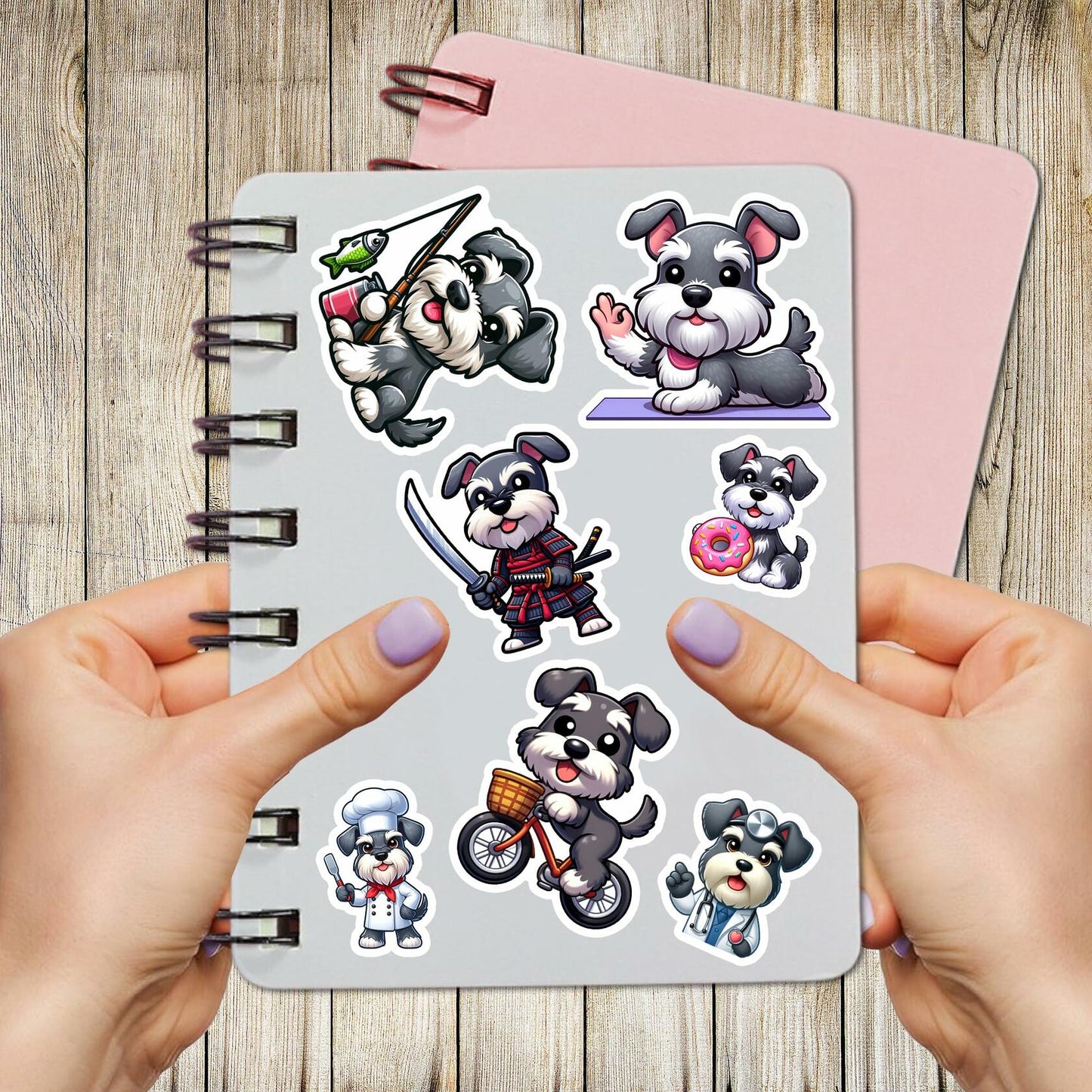 BIGZORO Schnauzer Dog Stickers Pack 50 PCS Waterproof Vinyl Decals