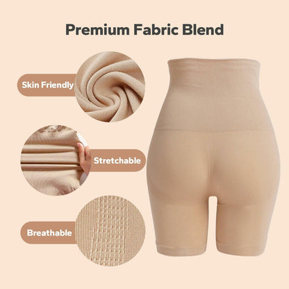 ShaperSwan High Waisted Shapewear Shorts Tummy Control Butt Lifter Nude Size M/L