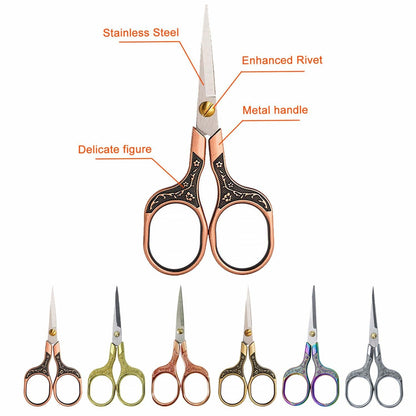 ABAJI Mini Scissors Stainless Steel Blade Metal Handle 2 Pack Office Craft