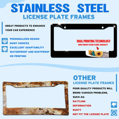 I'd Rather Be Watching Anime License Plate Frame Funny Stainless Steel