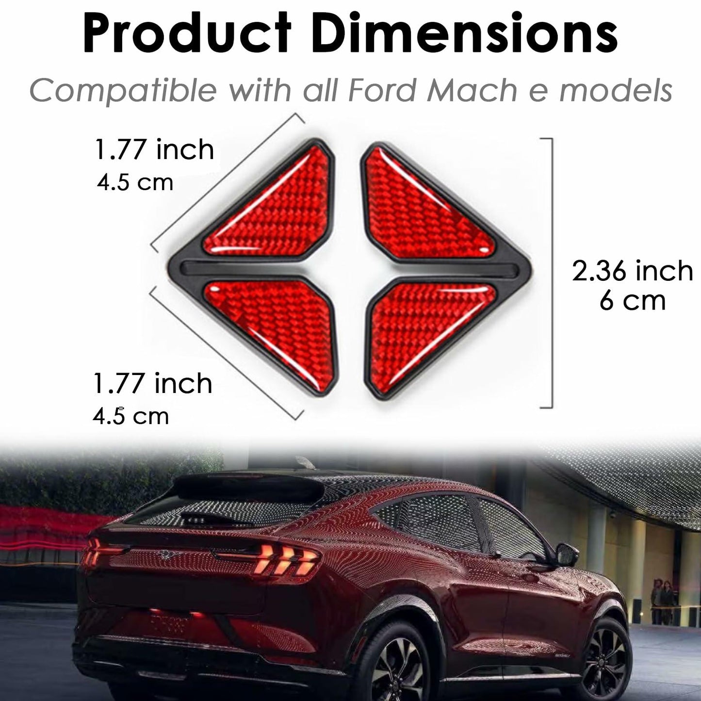 Carbon Fiber Car Door Corner Anti-Collision Strips 2 Pack for Mustang Mach-E
