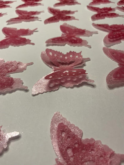 Unbranded x24 3D Double Shad Edible Wafer Butterflies for Cake Cupcakes